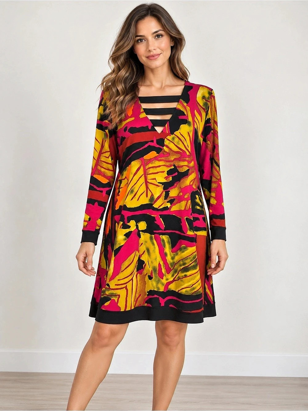 Joseph Ribkoff Abstract Print Mini Dress